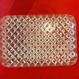 Pressed glass service plate with diamond points, 1950s