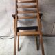 Fauteuil bois blond et cuir scandinave années 60