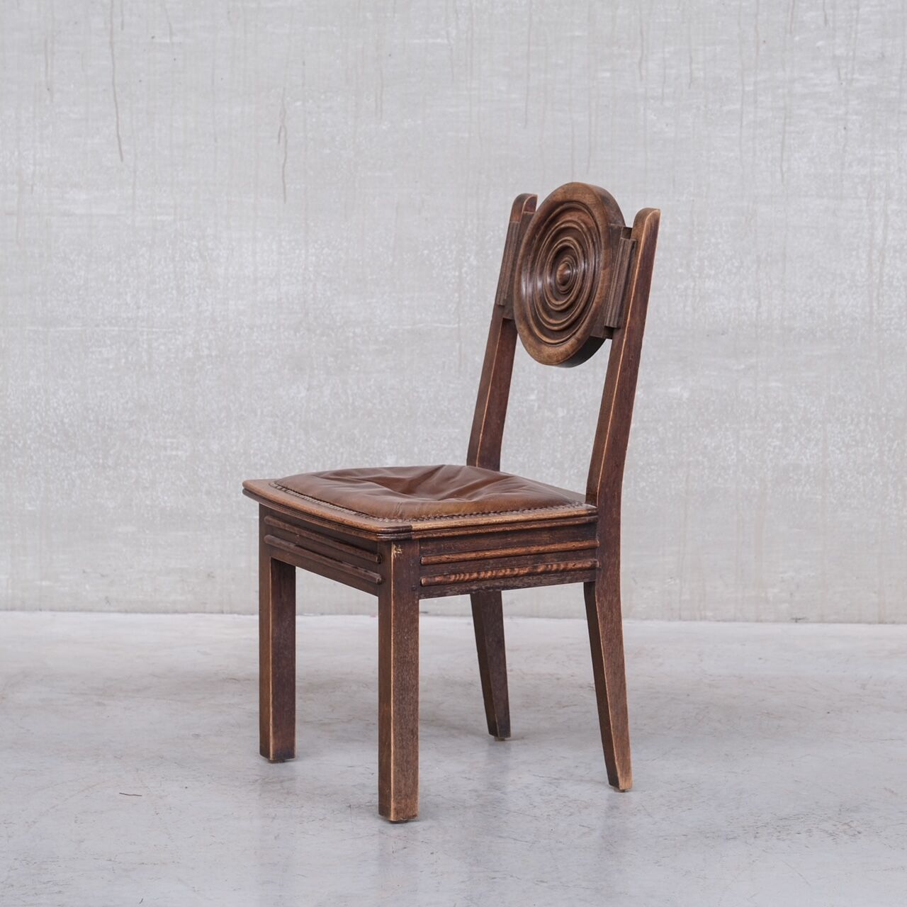 6 French deco oak dining chairs