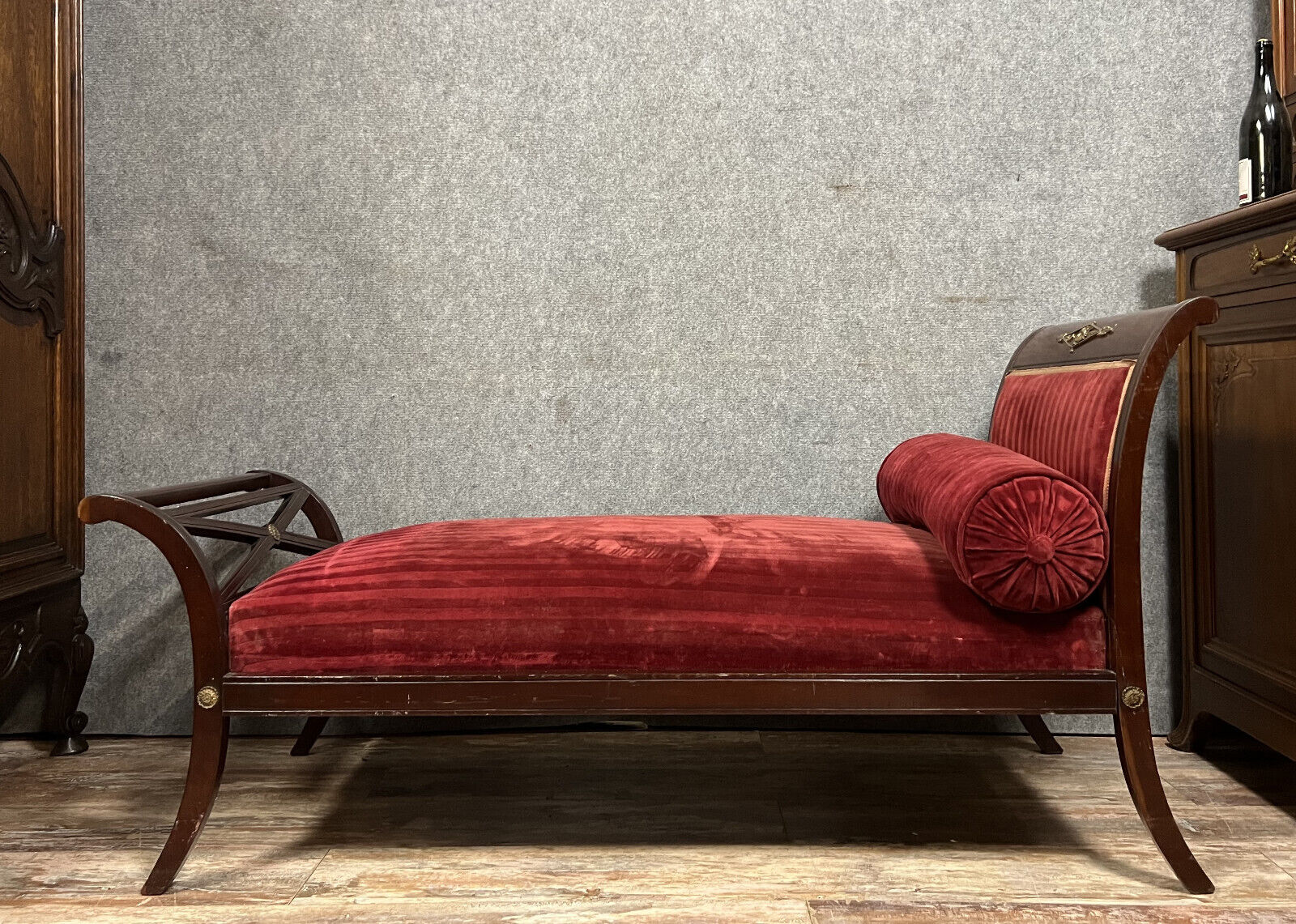 Meridian, daybed, Récamier Empire mahogany nineteenth era