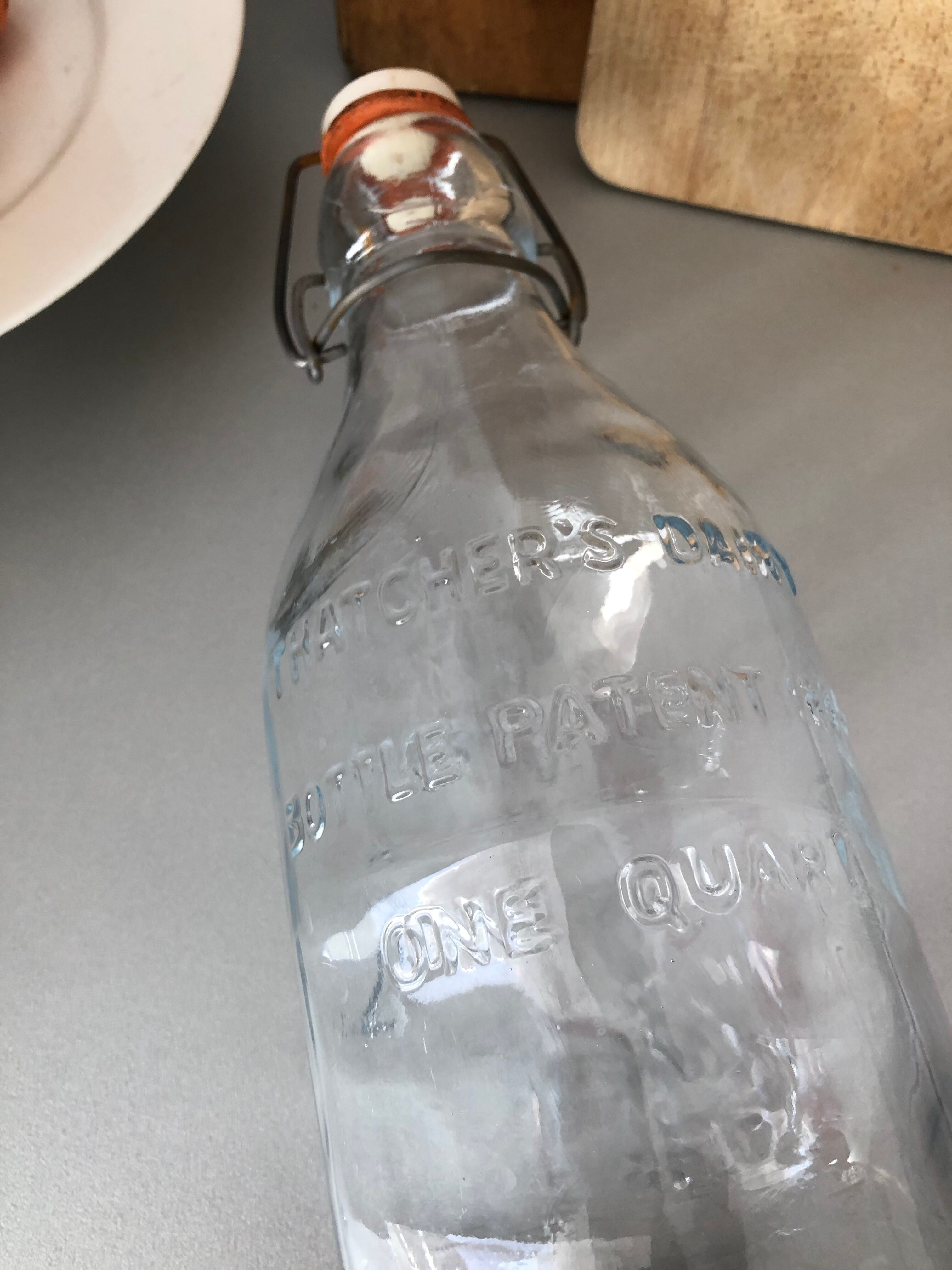 Glass milk bottle
