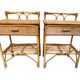 Paire de table de nuit en rotin Italie 70’s