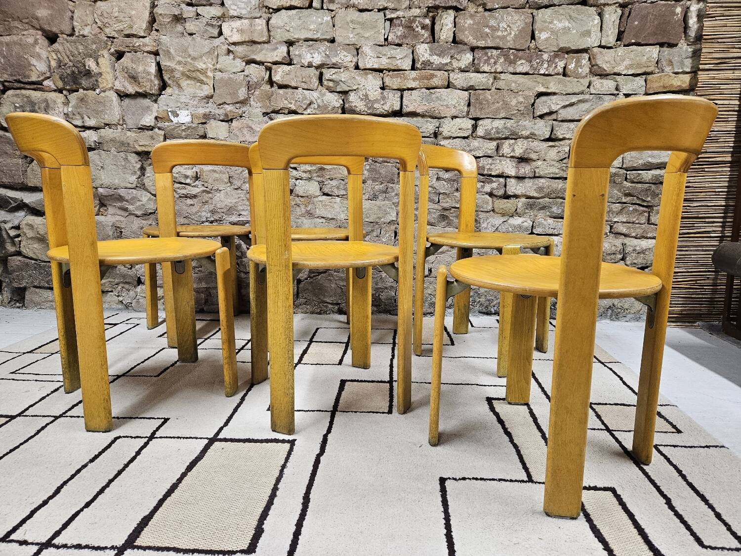 Lot of vintage bruno rey 1970" chairs