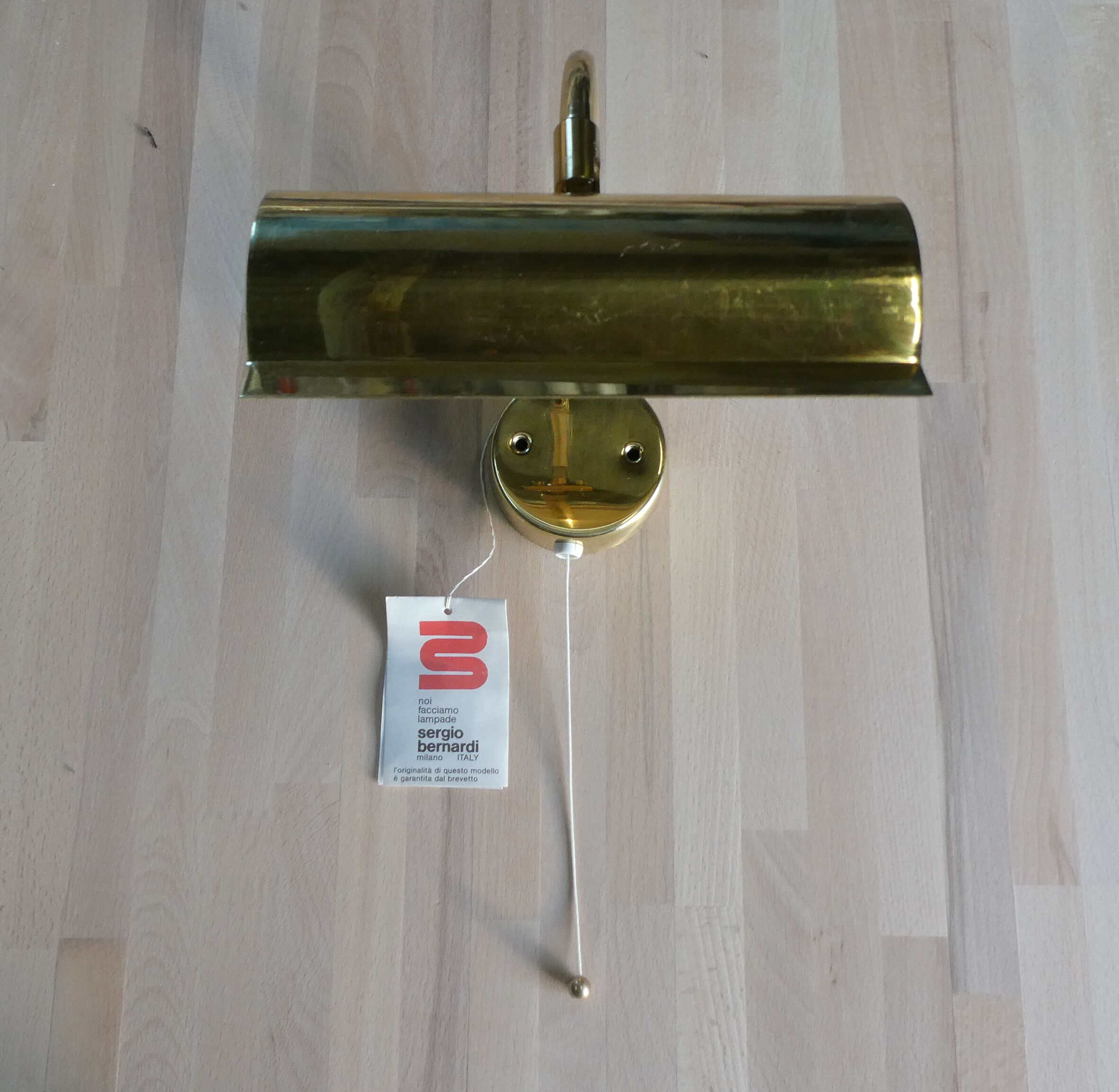 Design golden wall lamp by Sergio Bernardi - Italy