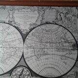 Vintage world map mirror frame