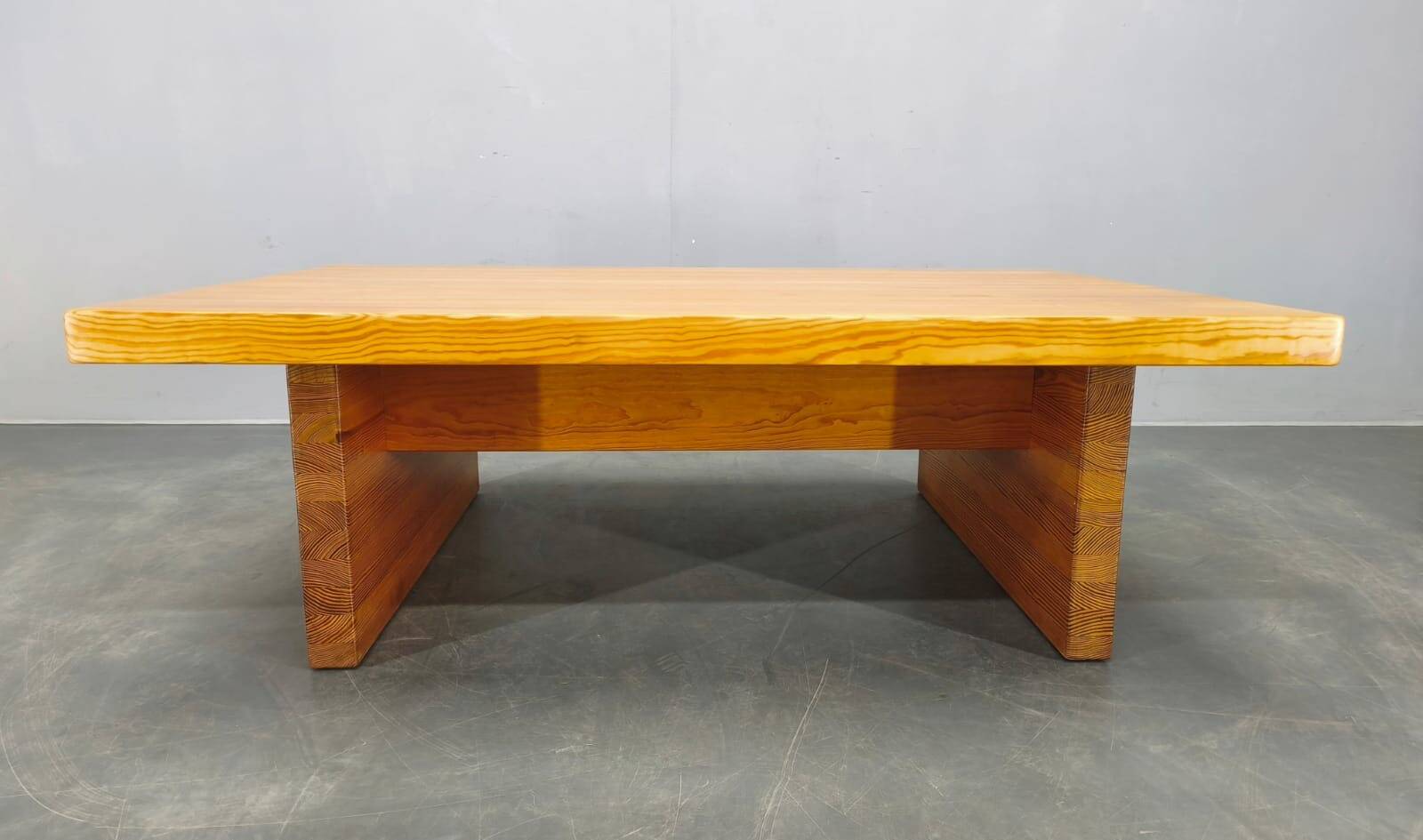 1960s Scandinavian Solid Pine Coffee Table Minimalist Design