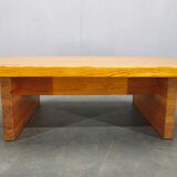 1960s Scandinavian Solid Pine Coffee Table Minimalist Design