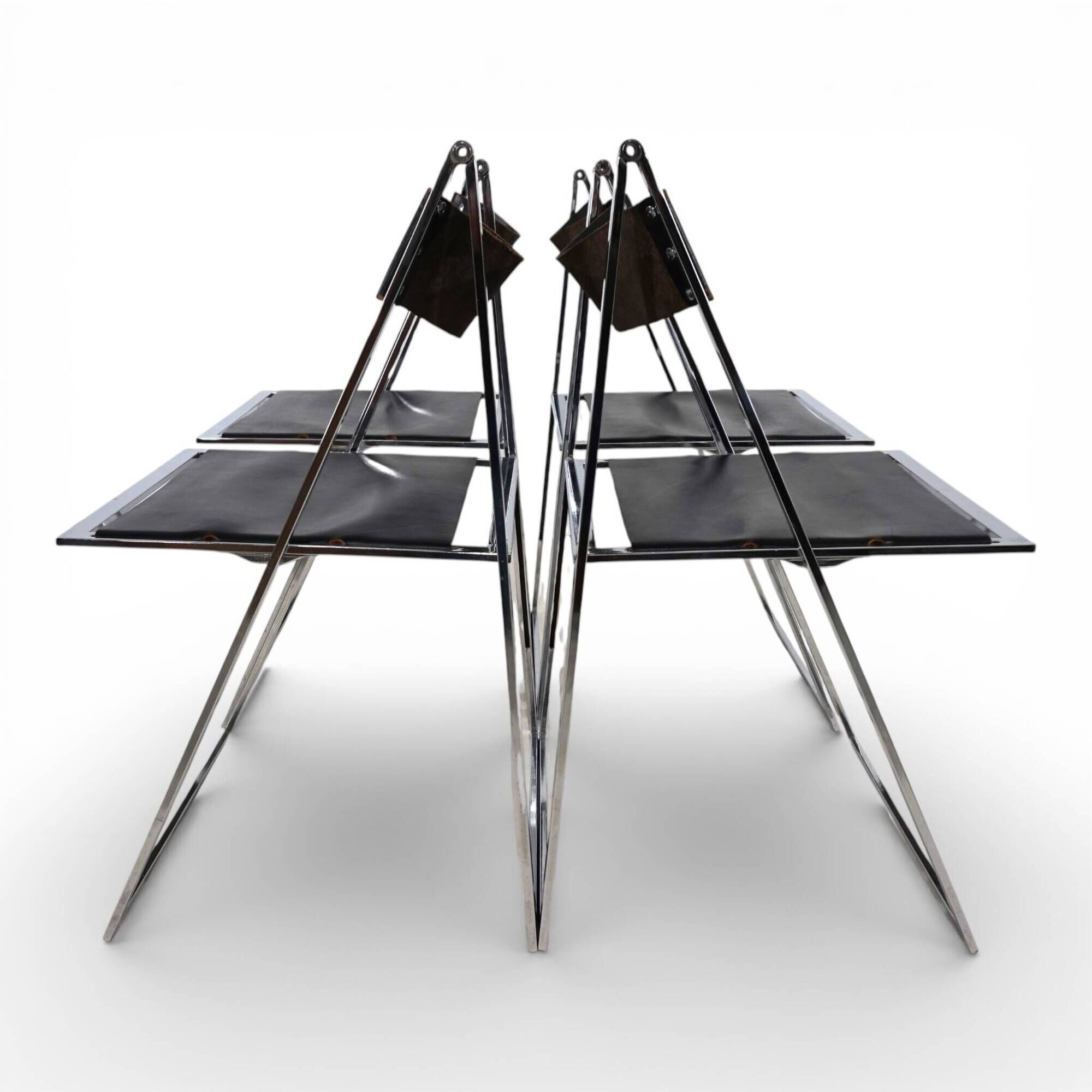 Lübke 4-piece set of folding dining chairs by Fantoni&Geraci, 1969