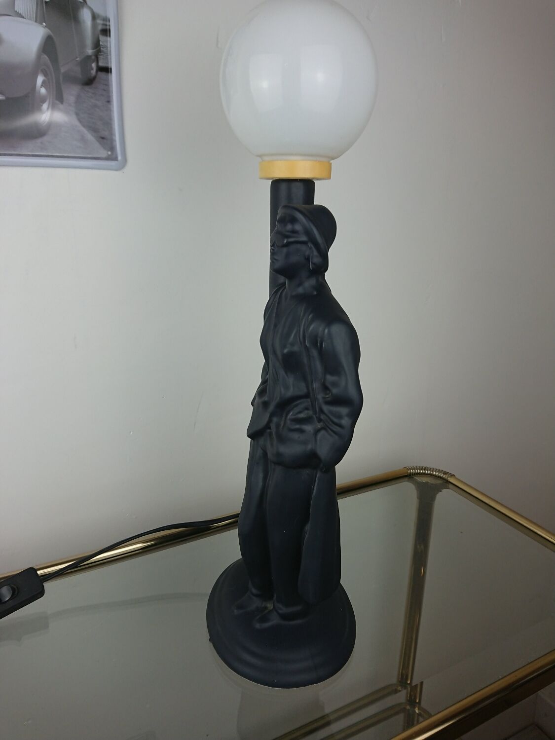 Black ceramic lamp for women, floor lamp