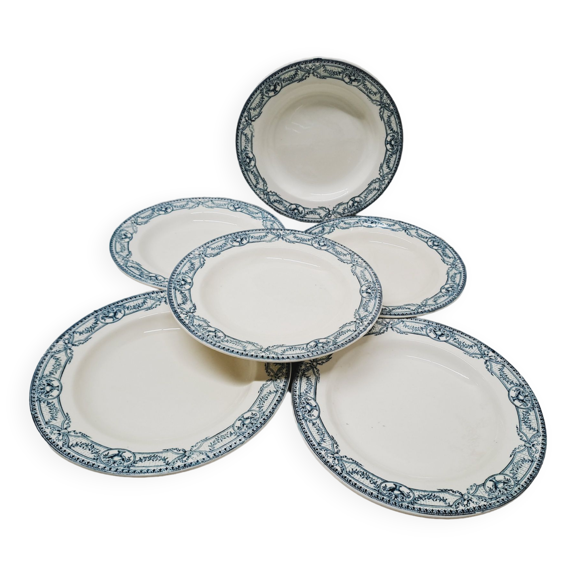 Set of 6 hollow plates Terre de Fer