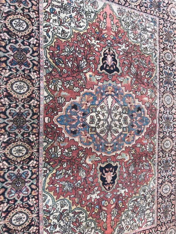 Old Persian carpet end Sarogh handmade 102 X 142 CM