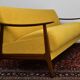 Scandinavian folding sofa in yellow curly teak, 1960s
