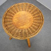 Jan Kalous Rattan Stool for ÚLUV, Czechoslovakia, 1960s