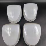 Set of 4 Holophane AMV wall lights. 2 Made in France Industrial loft