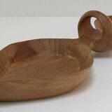 Vintage sculptural wooden pocket tray