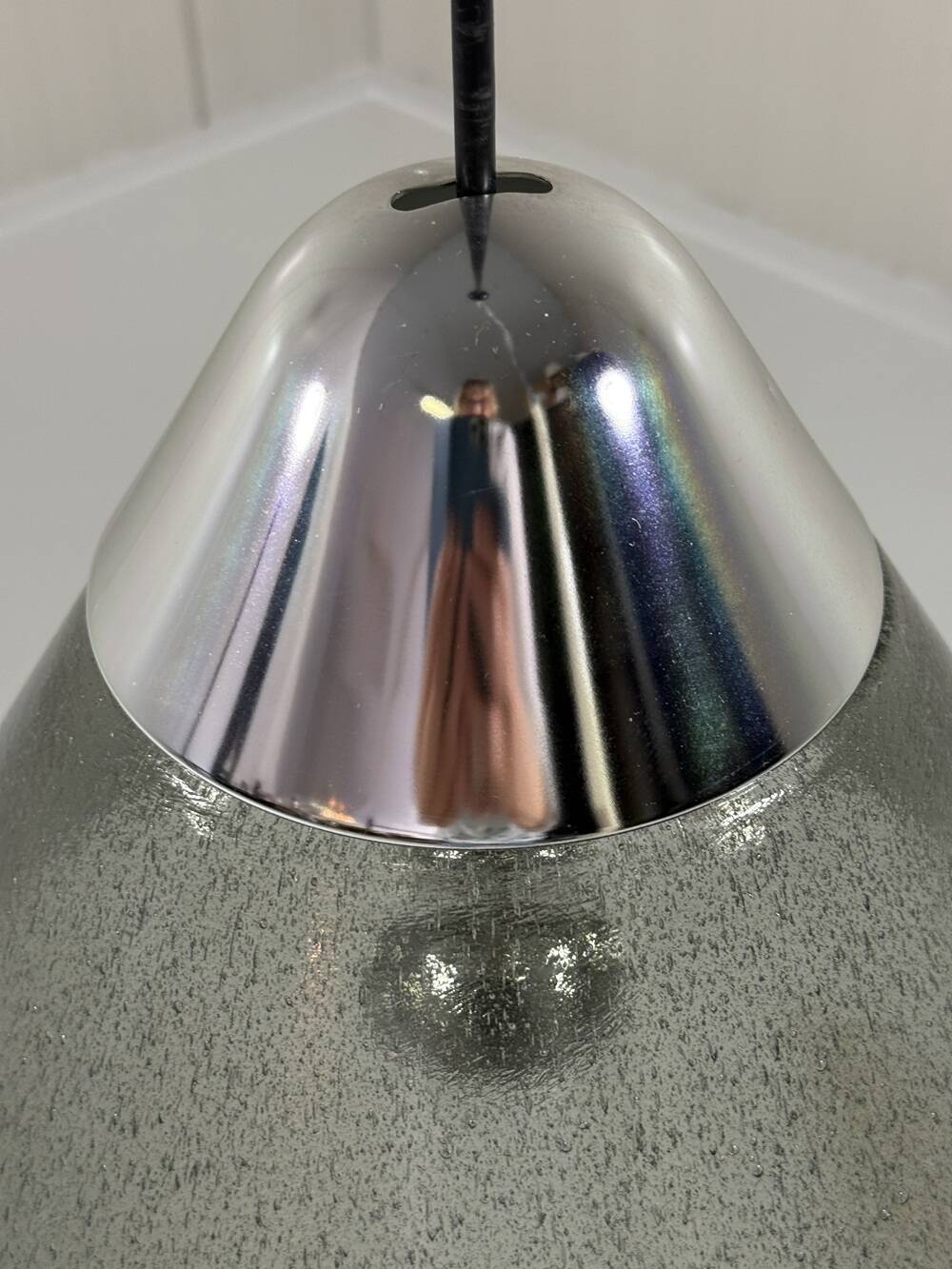 Peill & Putzler cone shaped glass hanging lamp, Germany