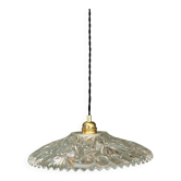 Suspension abat-jour vintage en verre - collection vaisselle (CV31) -