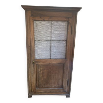 Armoire de métier ancienne en noyer – garde-manger grillagé – XIXe siècle