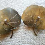 Set of 2 brass wall sconces
