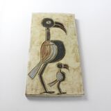 Vintage wall ceramic with bird decoration