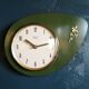 Horloge formica vintage "vedette vert doré"