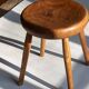 Tabouret de type berger en bois blond, Années 60