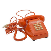 Téléphone à touches vintage, Socotel S63, orange 🧡, 1984,