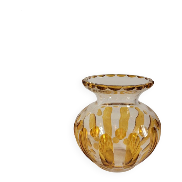 Vase en verre cristallin tchécoslovaque