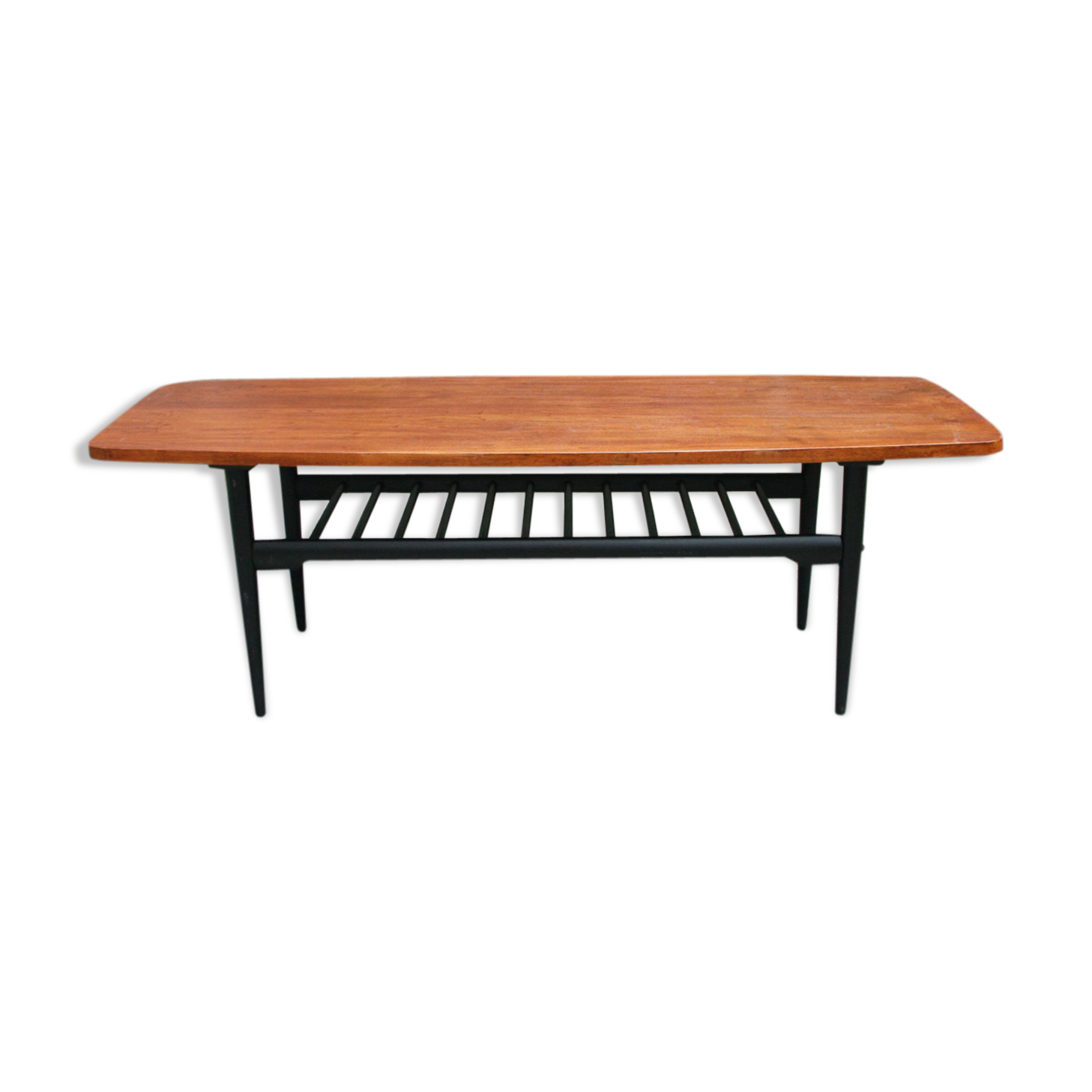 Table basse - teck et bois noir - 1960