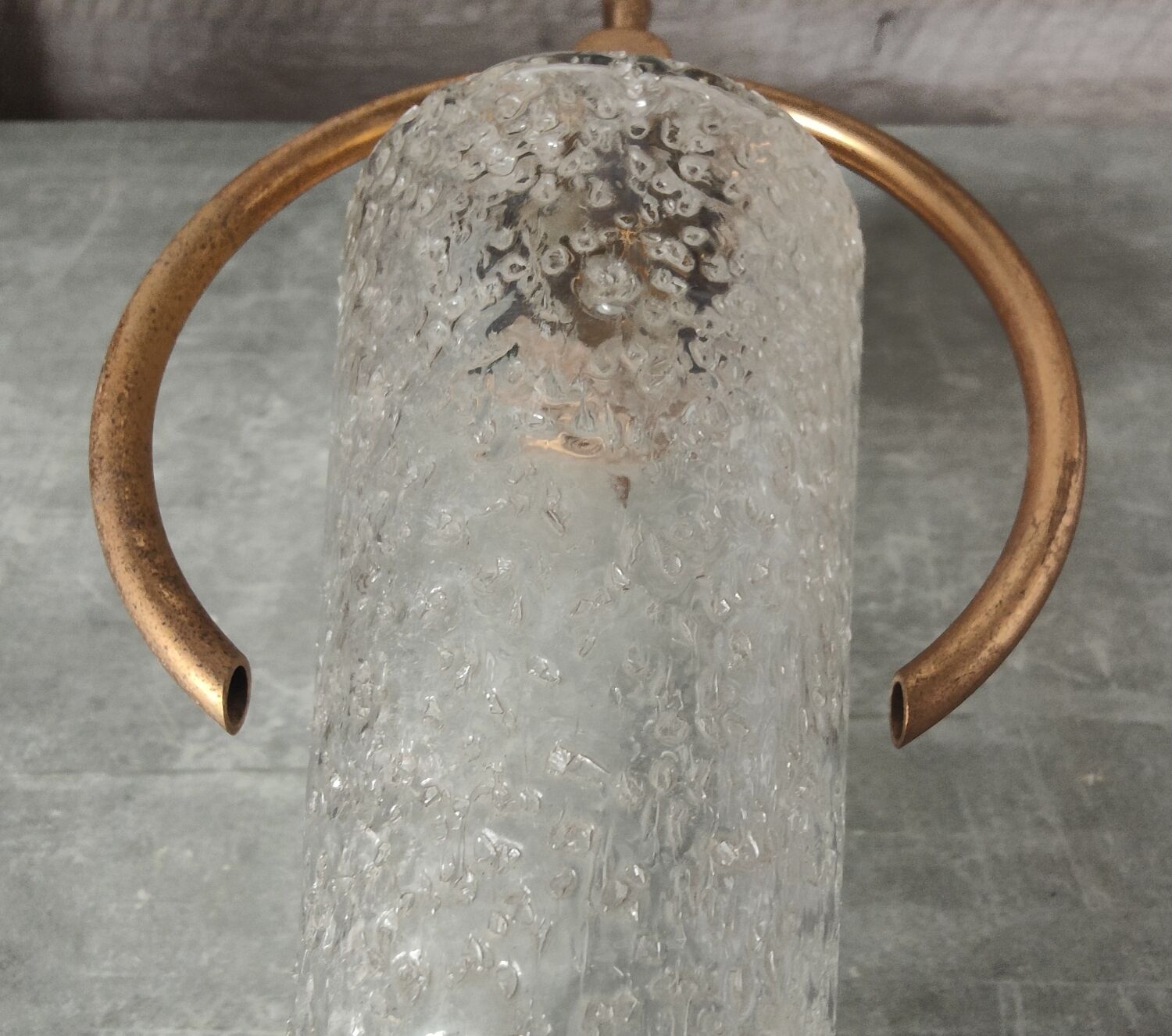 Paire appliques verre et métal doré