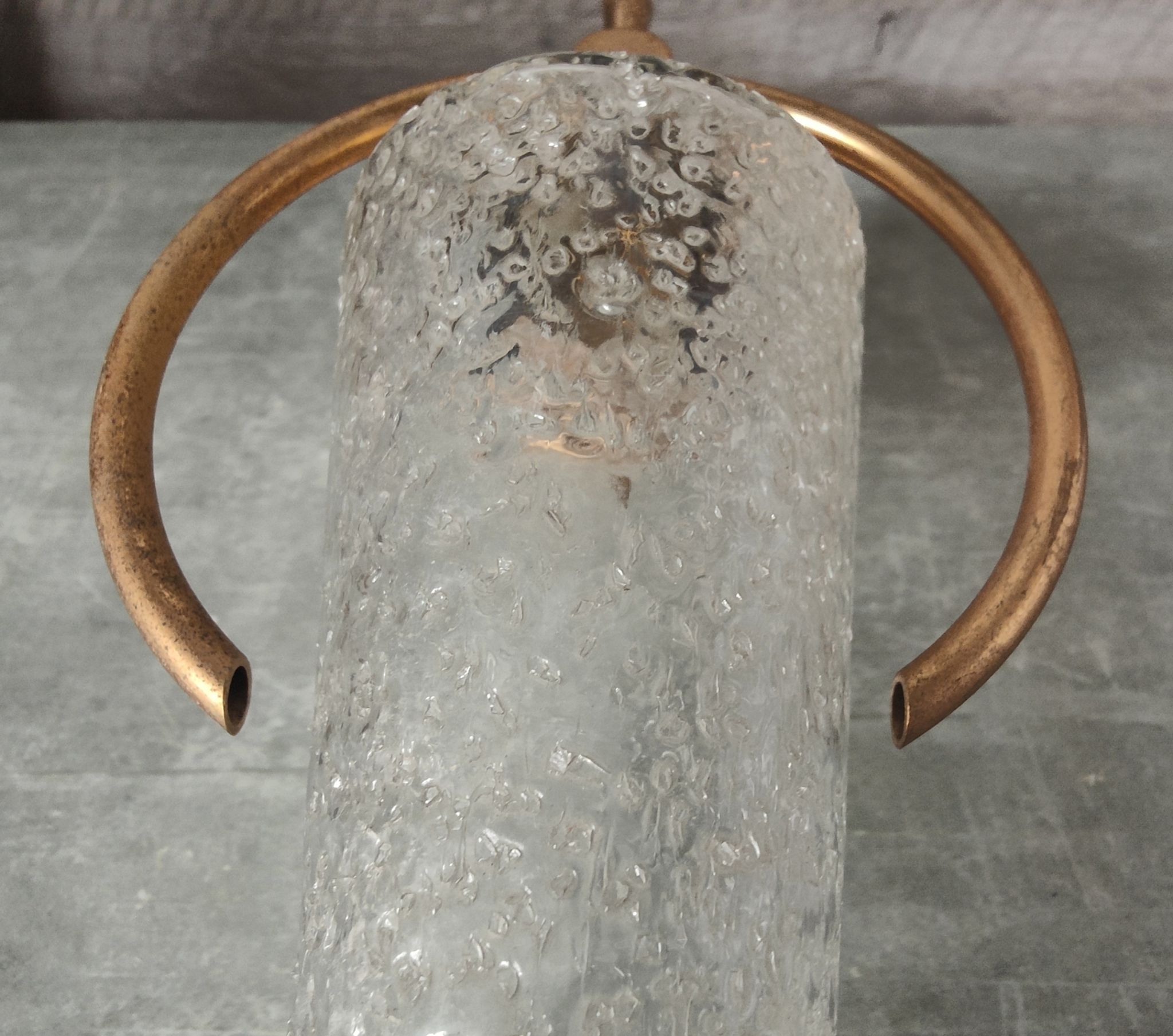 Paire appliques verre et métal doré