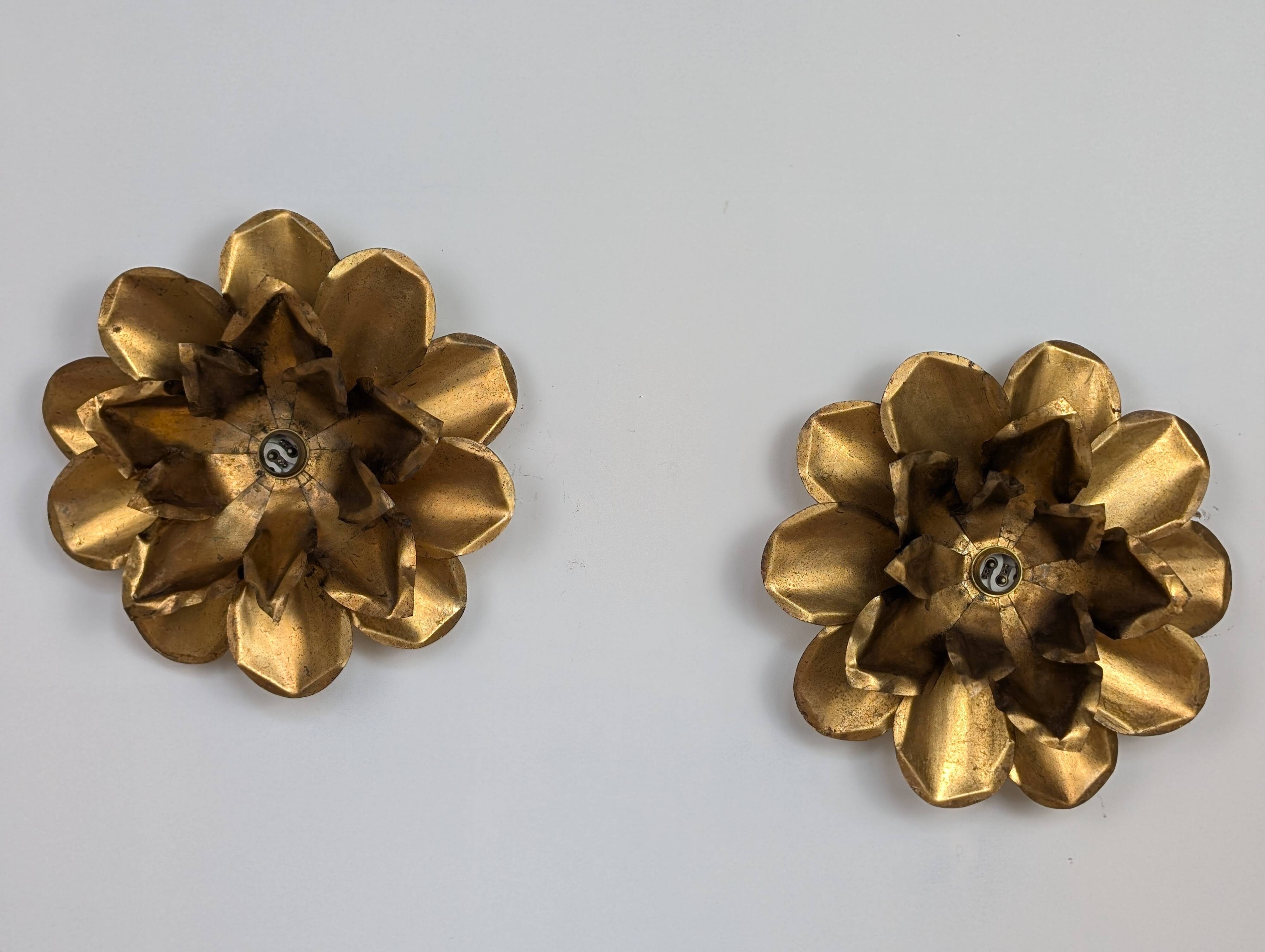 Paire appliques "fleur"