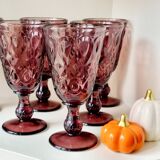 Set of 12 amethyst La Rochère glasses from Lyon