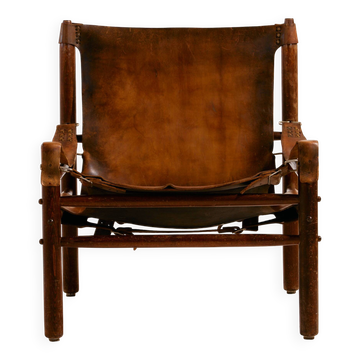 Hungarian calf leather lounge chair