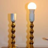Paire de lampes suédoises en laiton du milieu du siècle