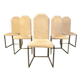 Chaises de salle à manger en laiton vintage par Belgochrom, années 1970.