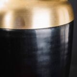 Vase en verre noir et laiton - design français