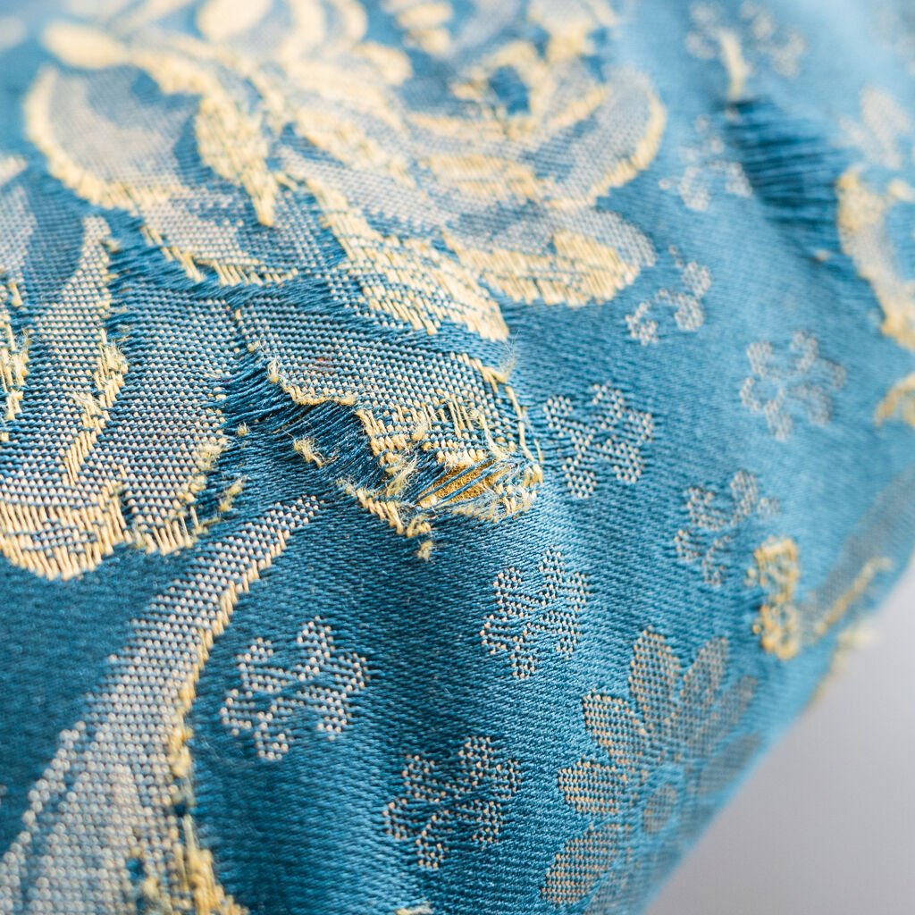 Pair of munari armchairs in antique vintage 1950s fabric