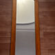 Large octagonal wall mirror in pine, 1970s – 103 × 40 cm