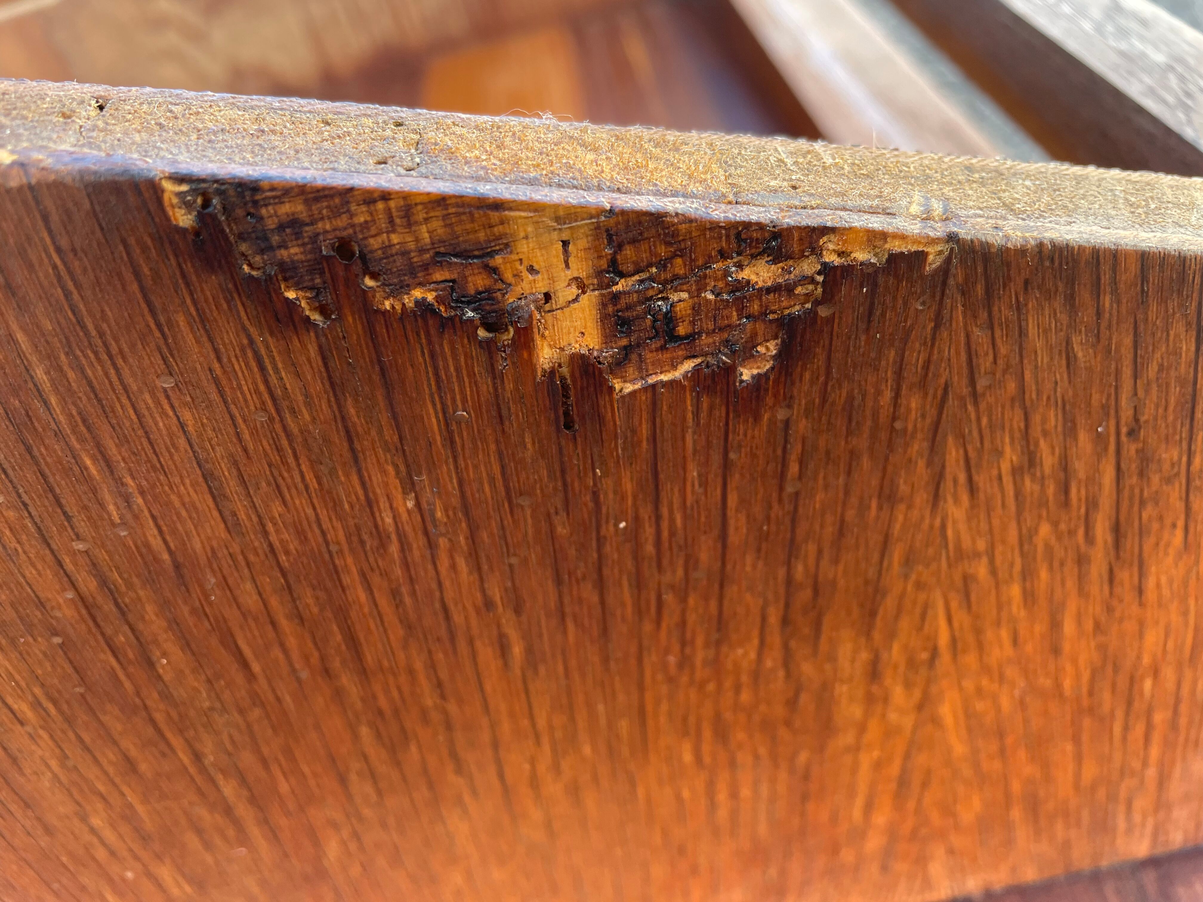Modernist wooden desk with compass feet 1950