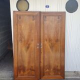 Portes d"armoire placage noyer ancienne