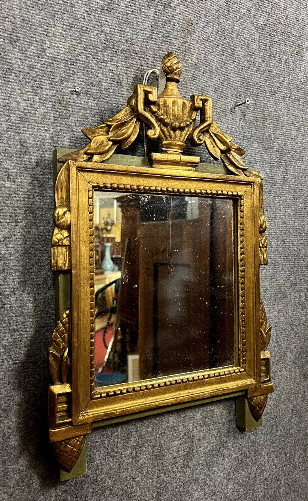 Louis XVI style mirror in gilded wood and lacquered wood circa 1900