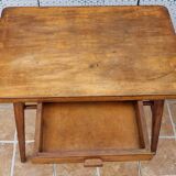 Vintage wooden school desk and chair set, Baumann, 1950s-60s
