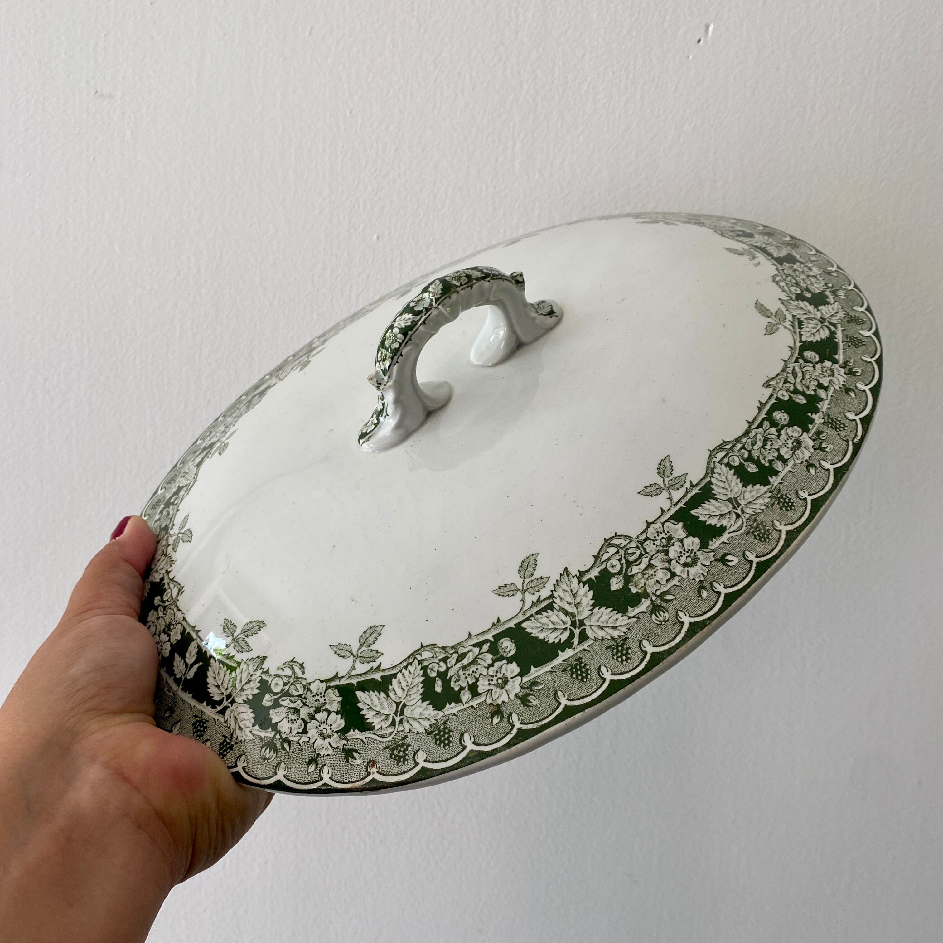 Large old tureen in iron earth, model Murier de Saint amand