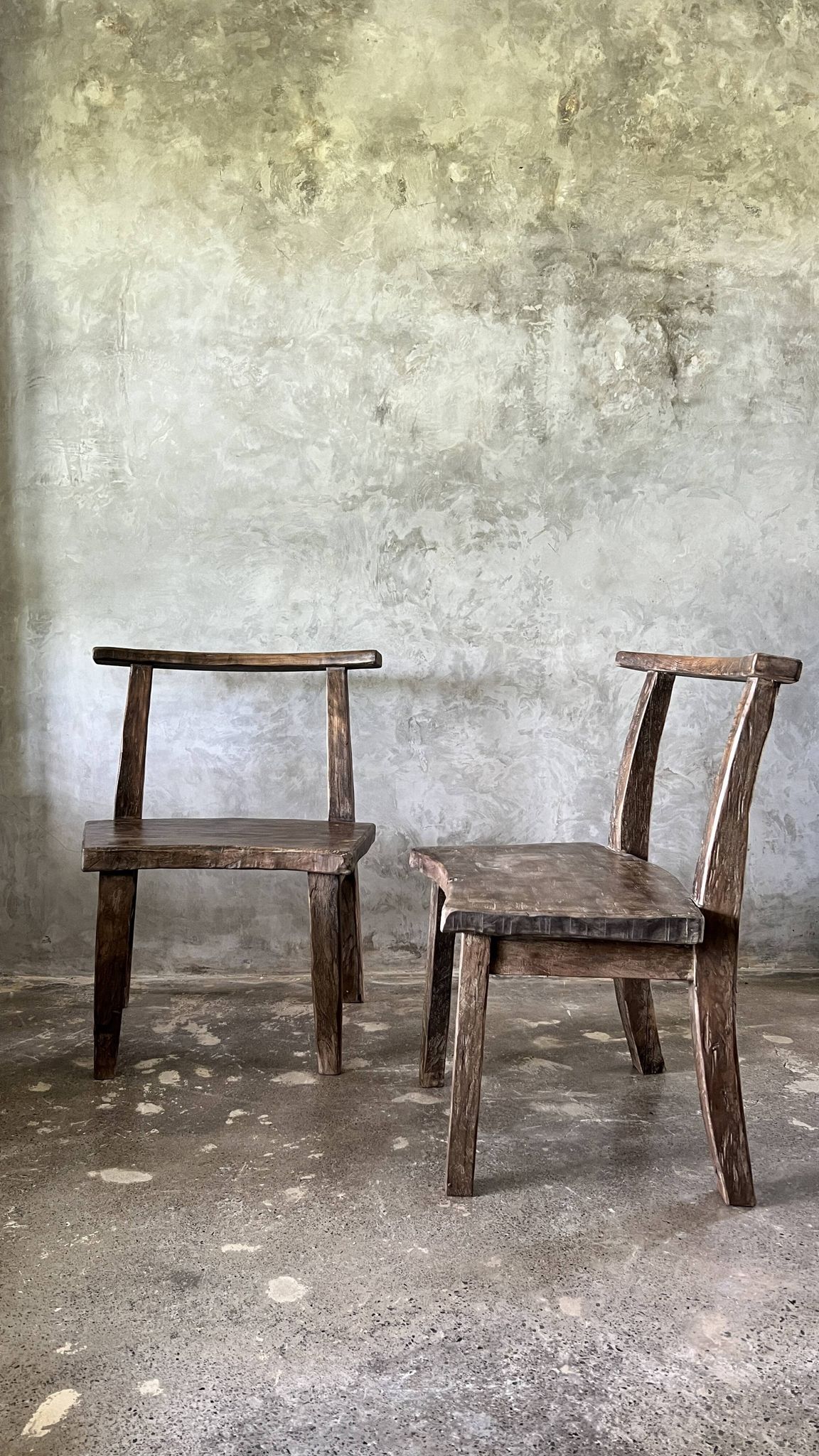 Large old teak chair or armchair H84 L60