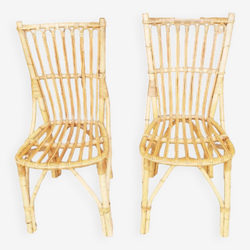 Deux chaises en rotin vintage