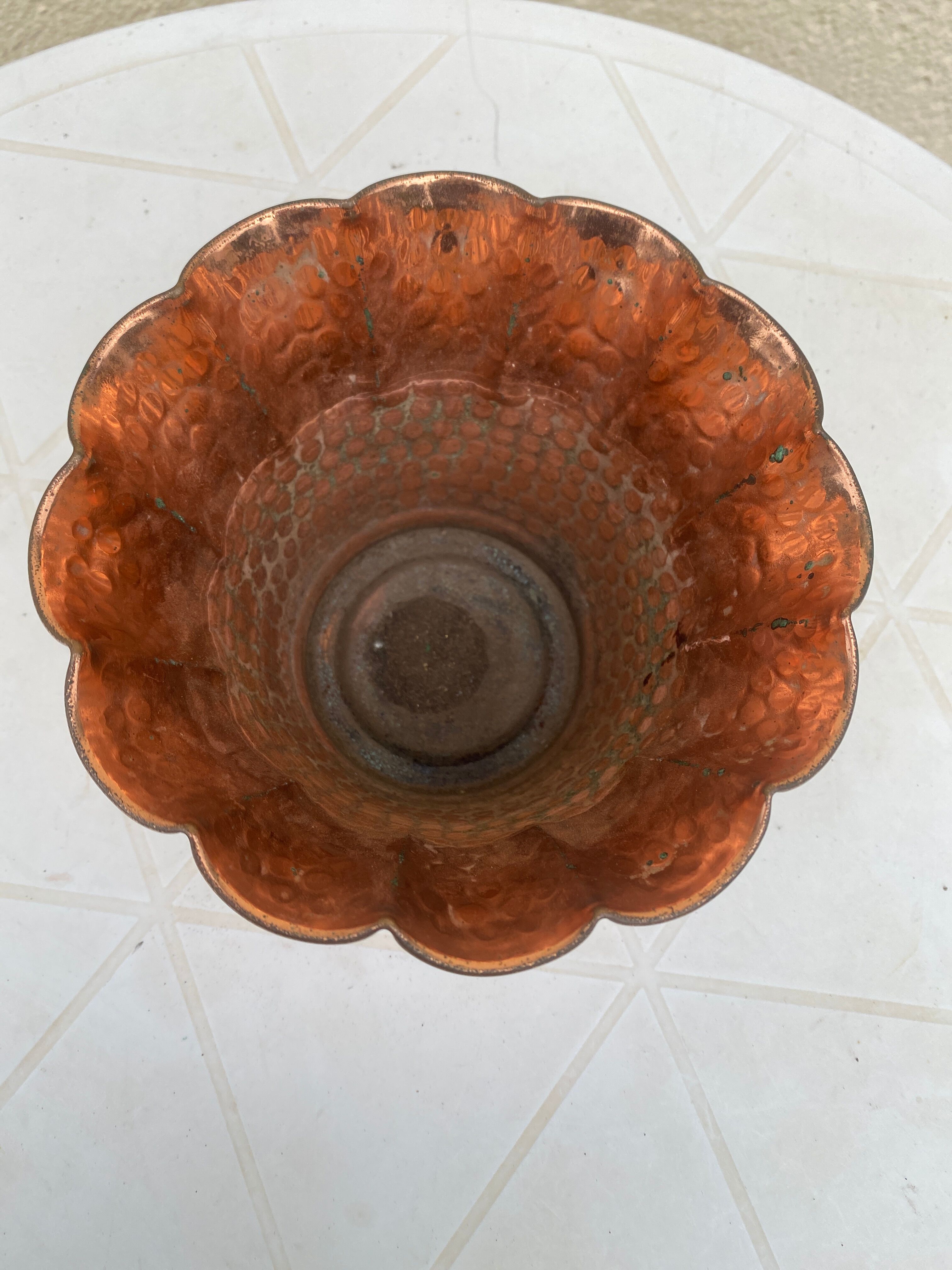 Copper pot cover Lecellier Villedieu vintage