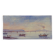 Oil on wood by Riccardo Capone fishermen Italy 50s 60s