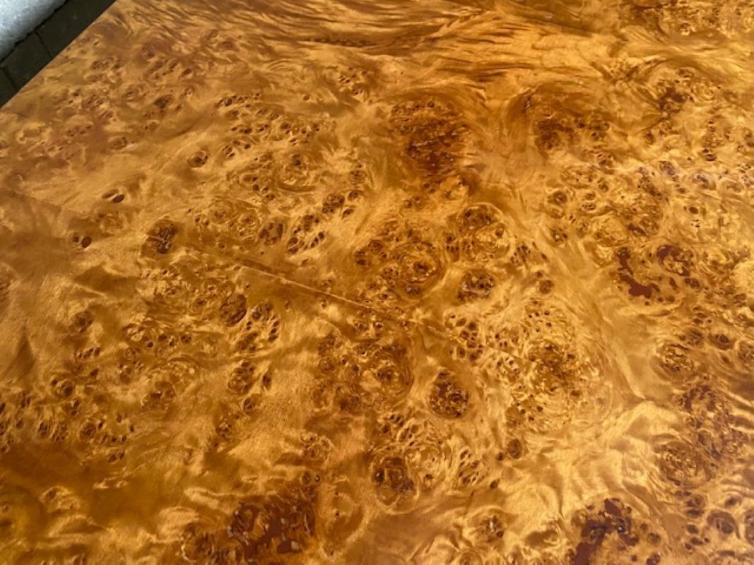 Coffee table elm magnifying glass Roche Bobois vintage 70s