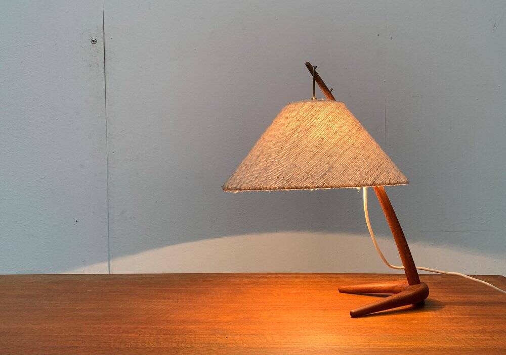 Mid-century Dornstab table lamp in teak by A. Pöll for Kalmar